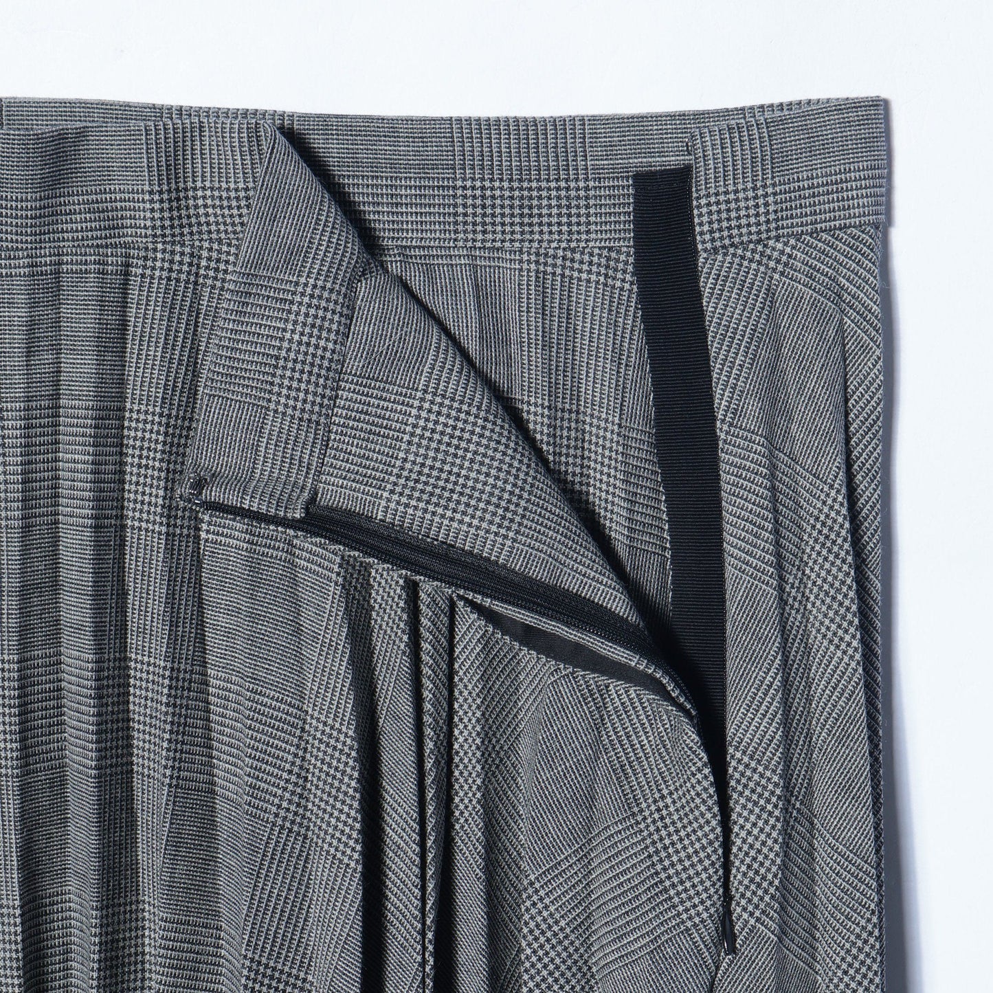 POW CHECK WOOL SKIRT