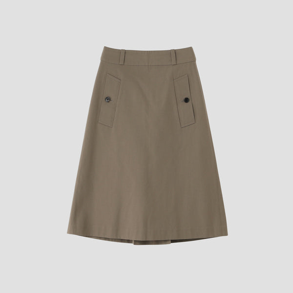 WOOL COTTON TWILL SKIRT
