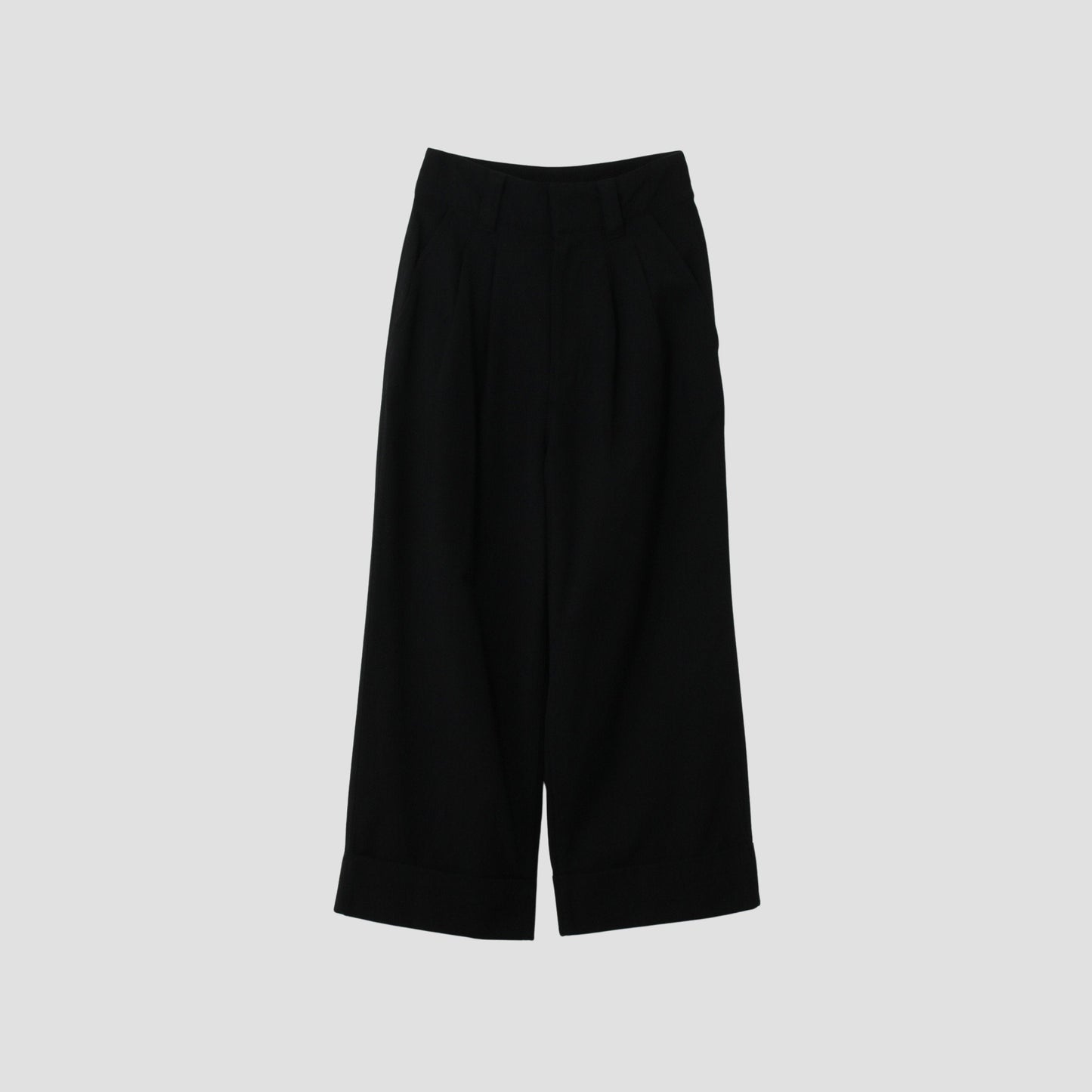 WOOL COTTON TWILL TROUSERS