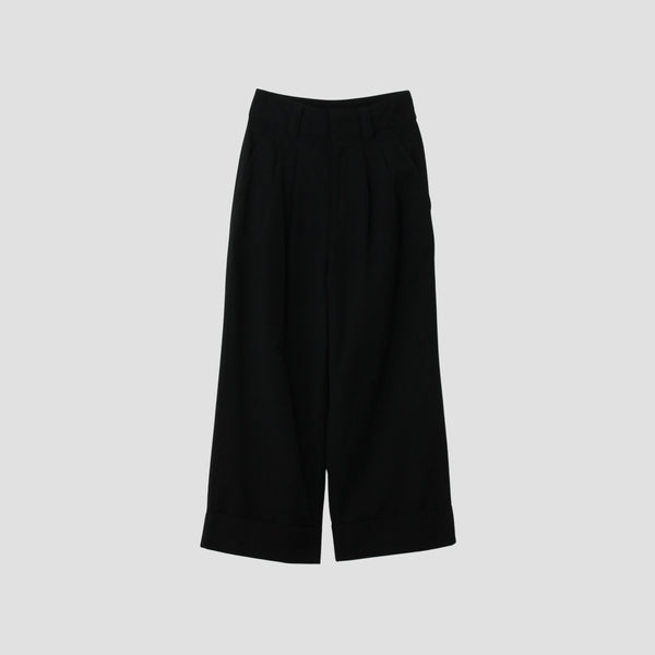 WOOL COTTON TWILL TROUSERS