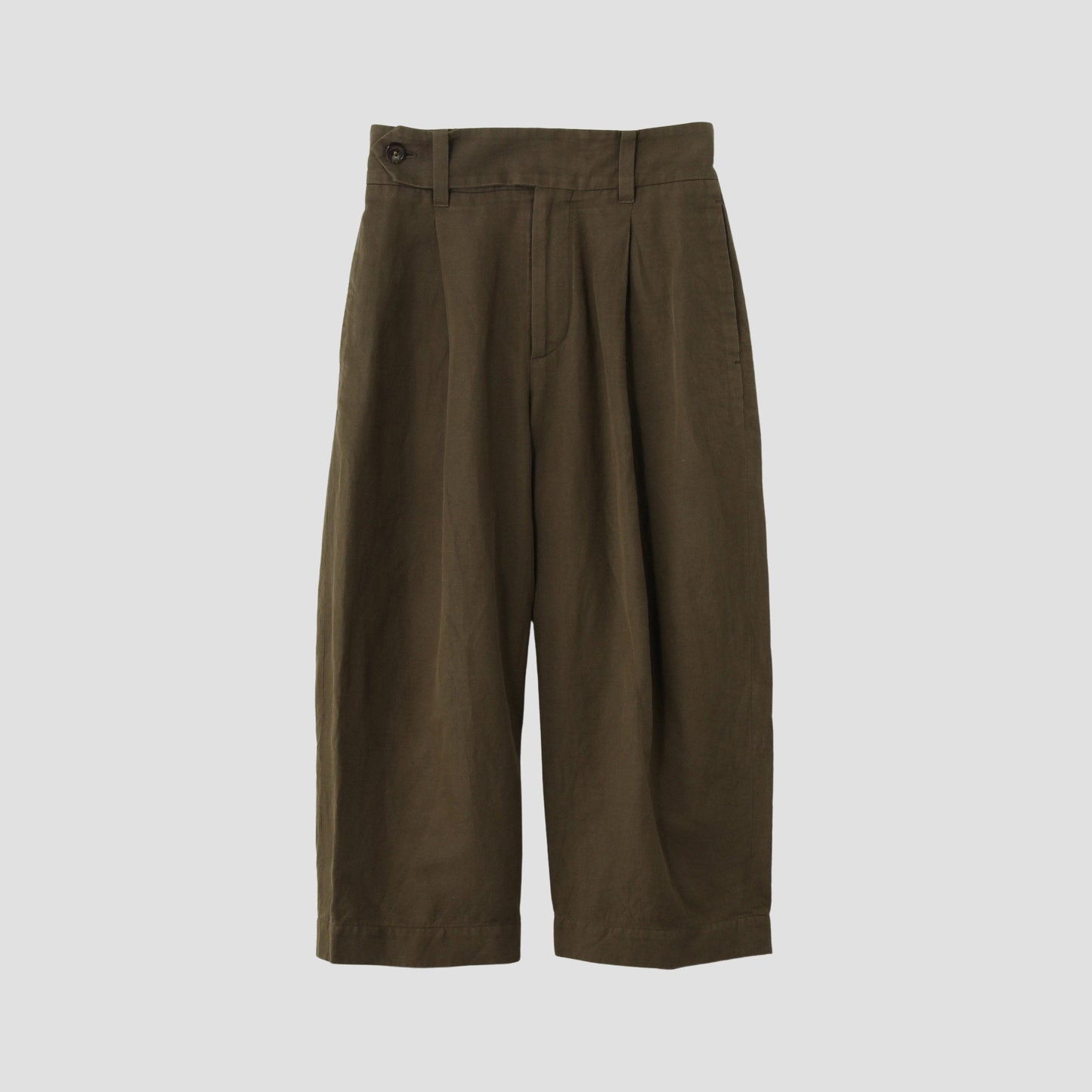 HIGH TWIST LINEN COTTON TWILL TROUSERS