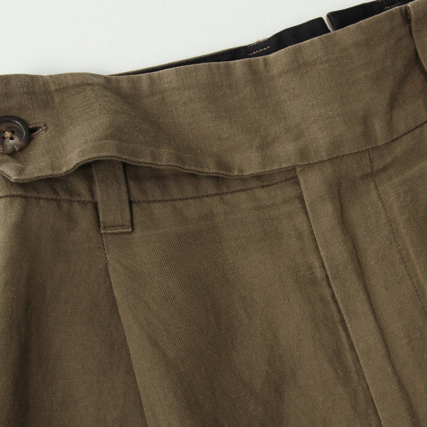 HIGH TWIST LINEN COTTON TWILL TROUSERS