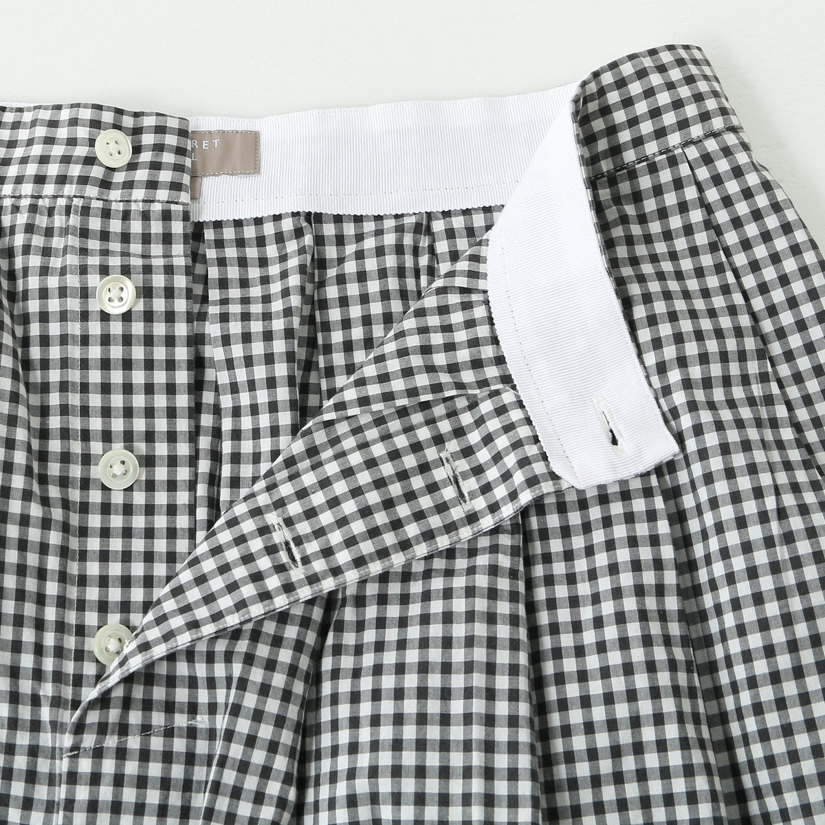 DRY GINGHAMCHECK COTTON SKIRT