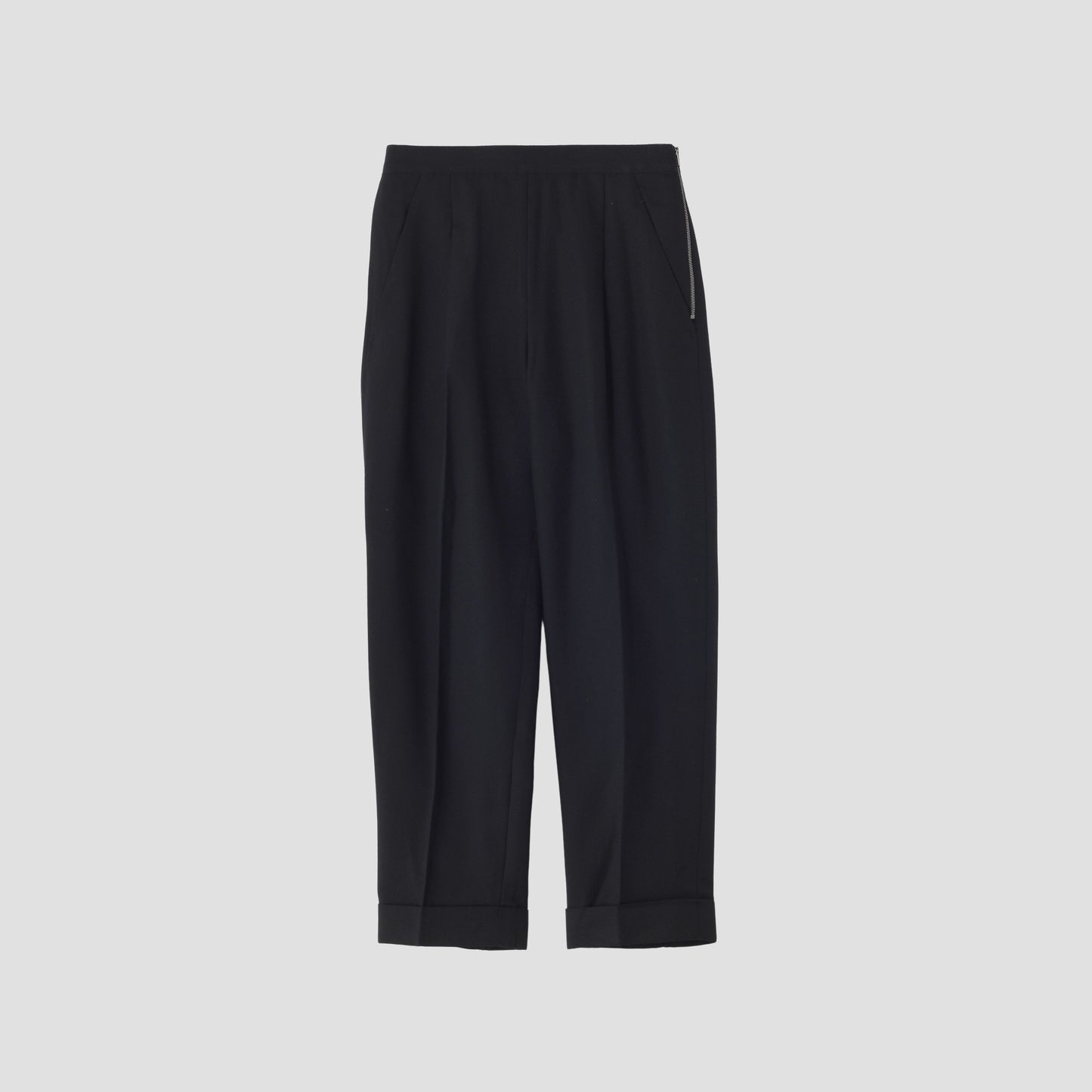 COMPACT BARATHEA WOOL TROUSERS
