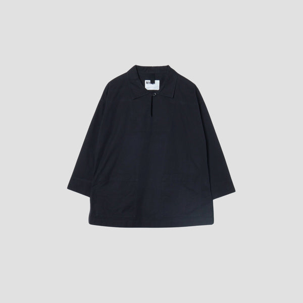 BLACK WARP COTTON DENIM SHIRT