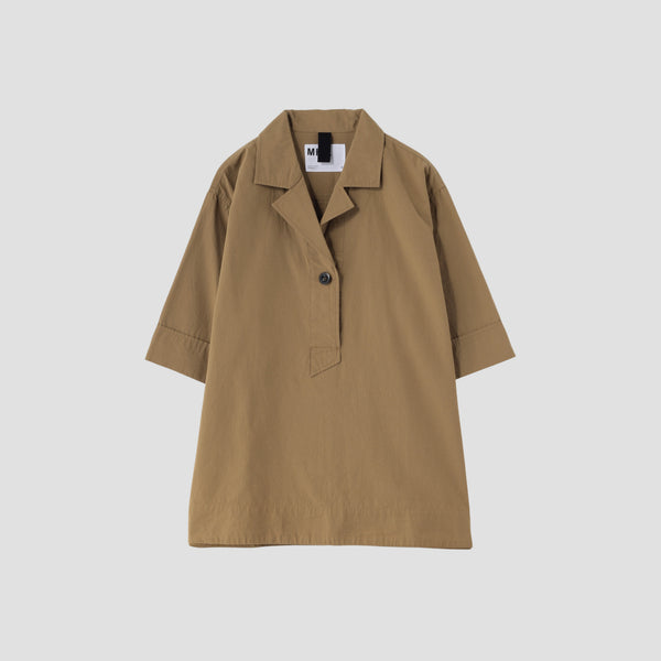 SANDED COTTON LINEN SHIRT
