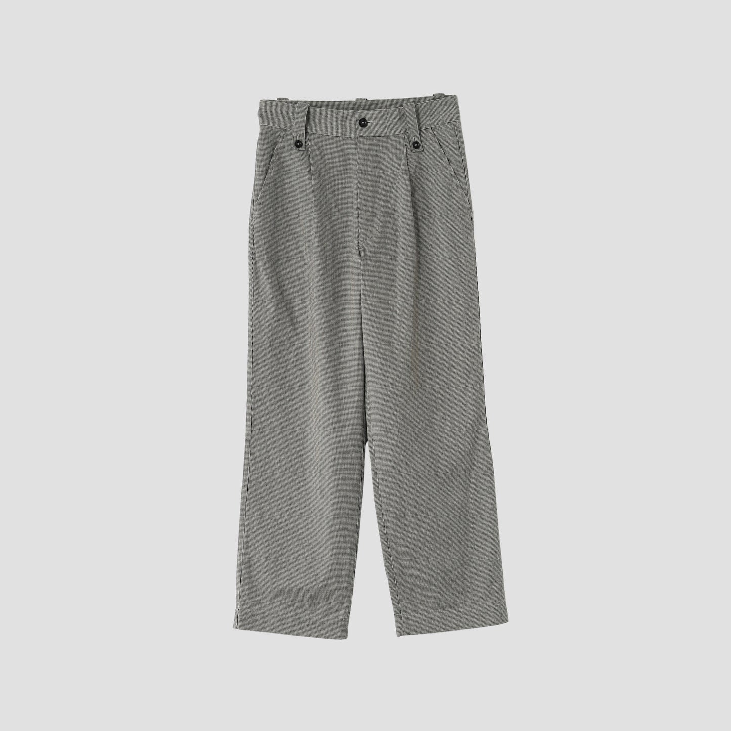 CHEF CHECK COTTON LINEN TROUSERS