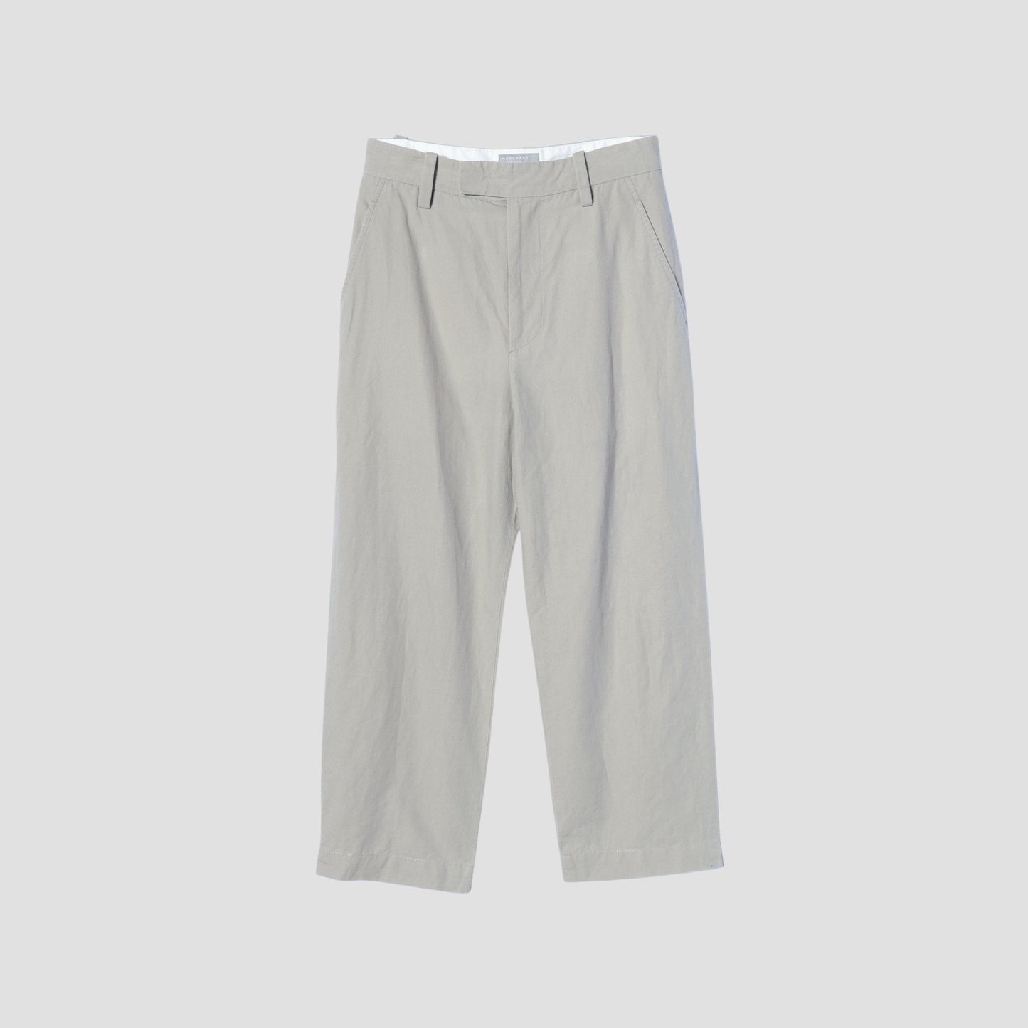 PLAIN WEAVE COTTON LINEN TROUSERS