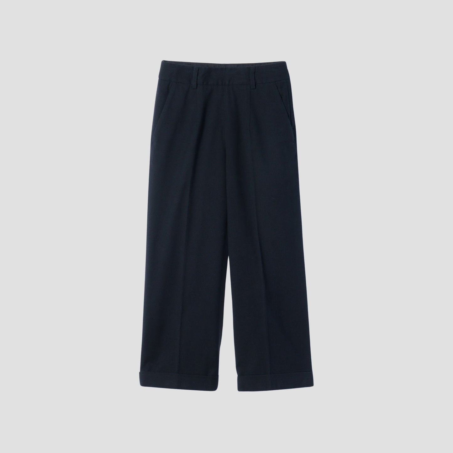 BRUSHED COTTON WOOL TROUSERS
