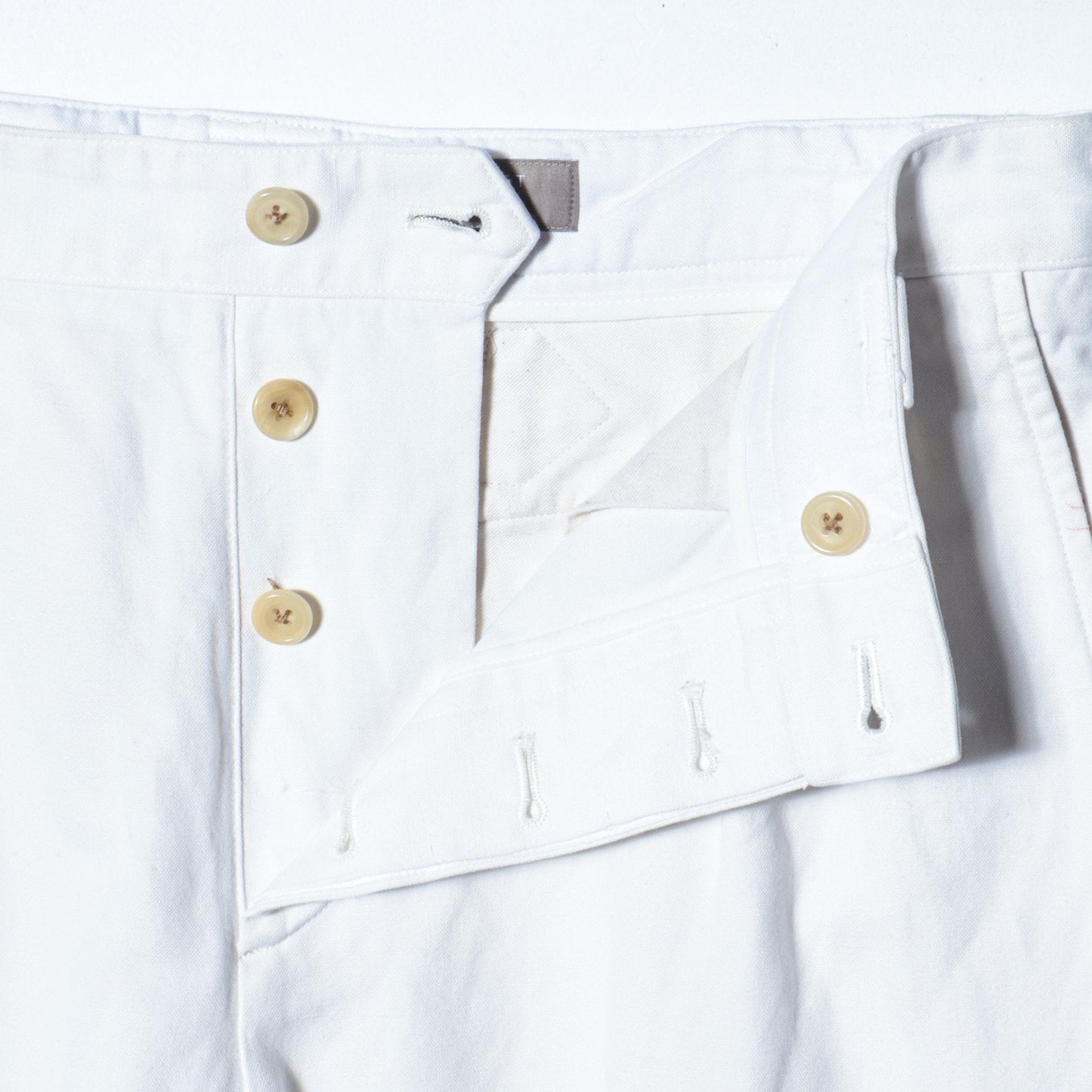 COTTON LINEN CANVAS TROUSERS