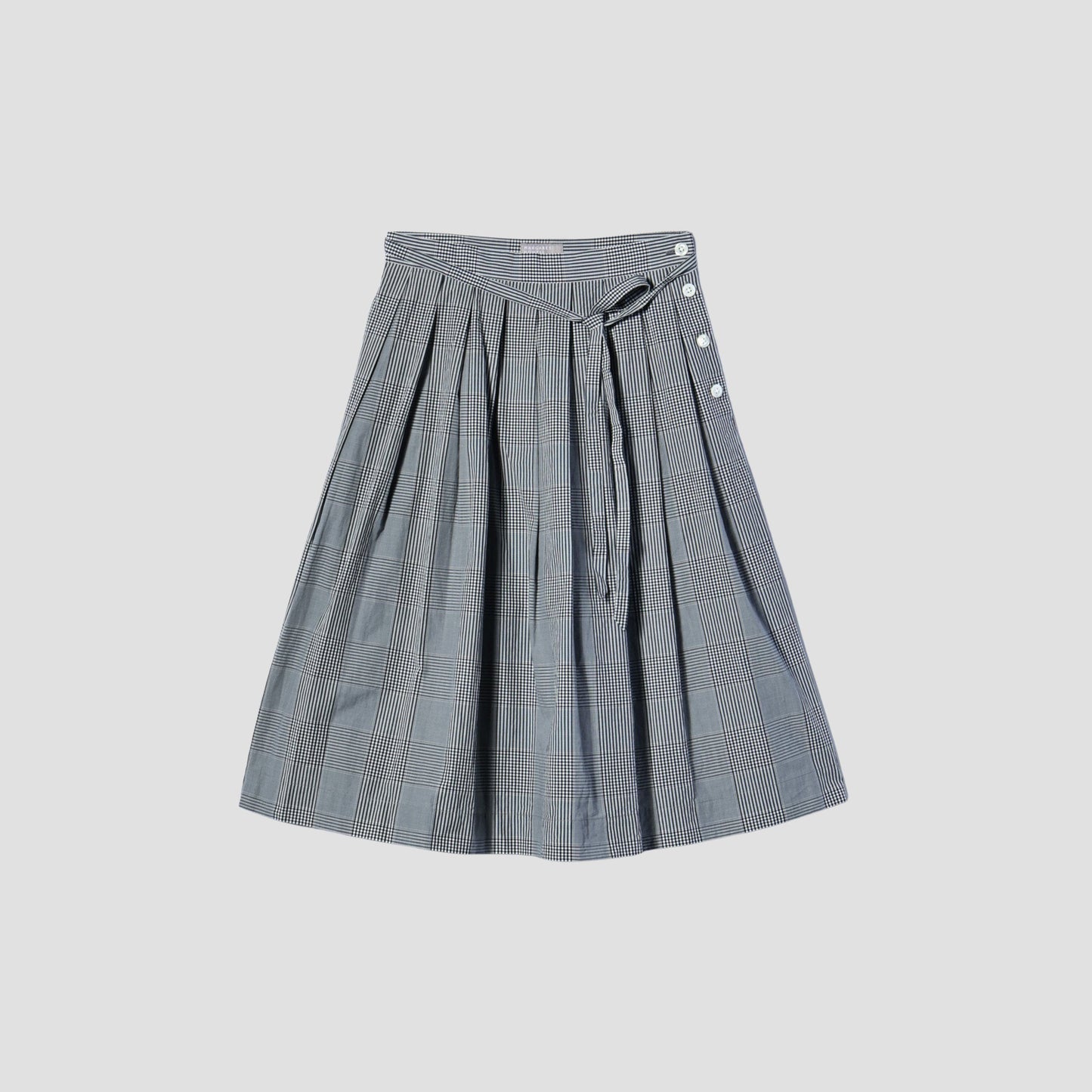 GINGHAM OVERCHECK COTTON SKIRT