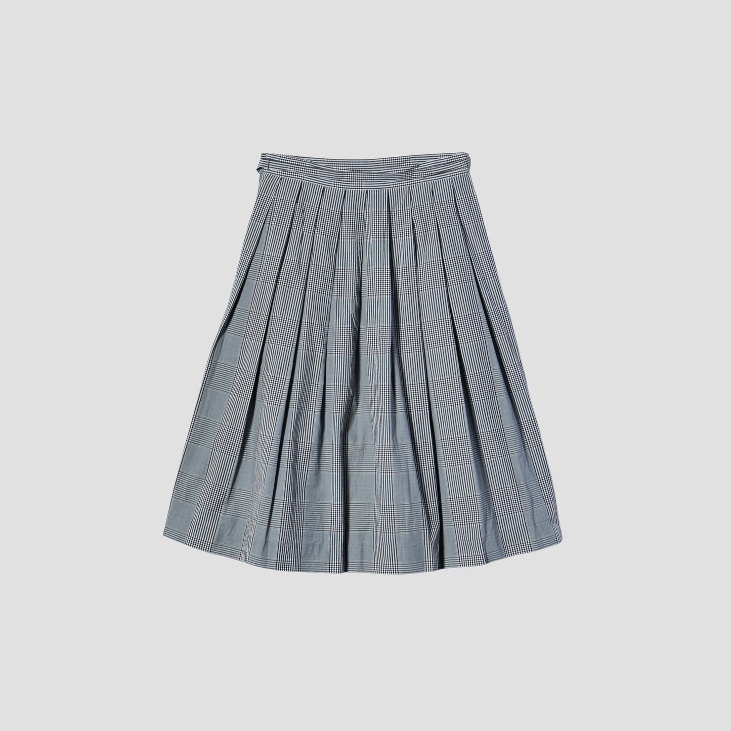 GINGHAM OVERCHECK COTTON SKIRT
