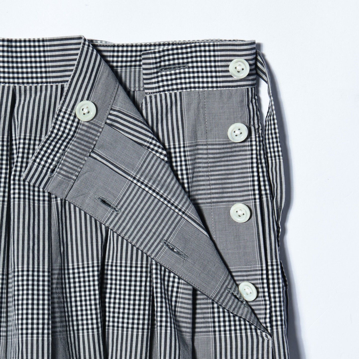 GINGHAM OVERCHECK COTTON SKIRT