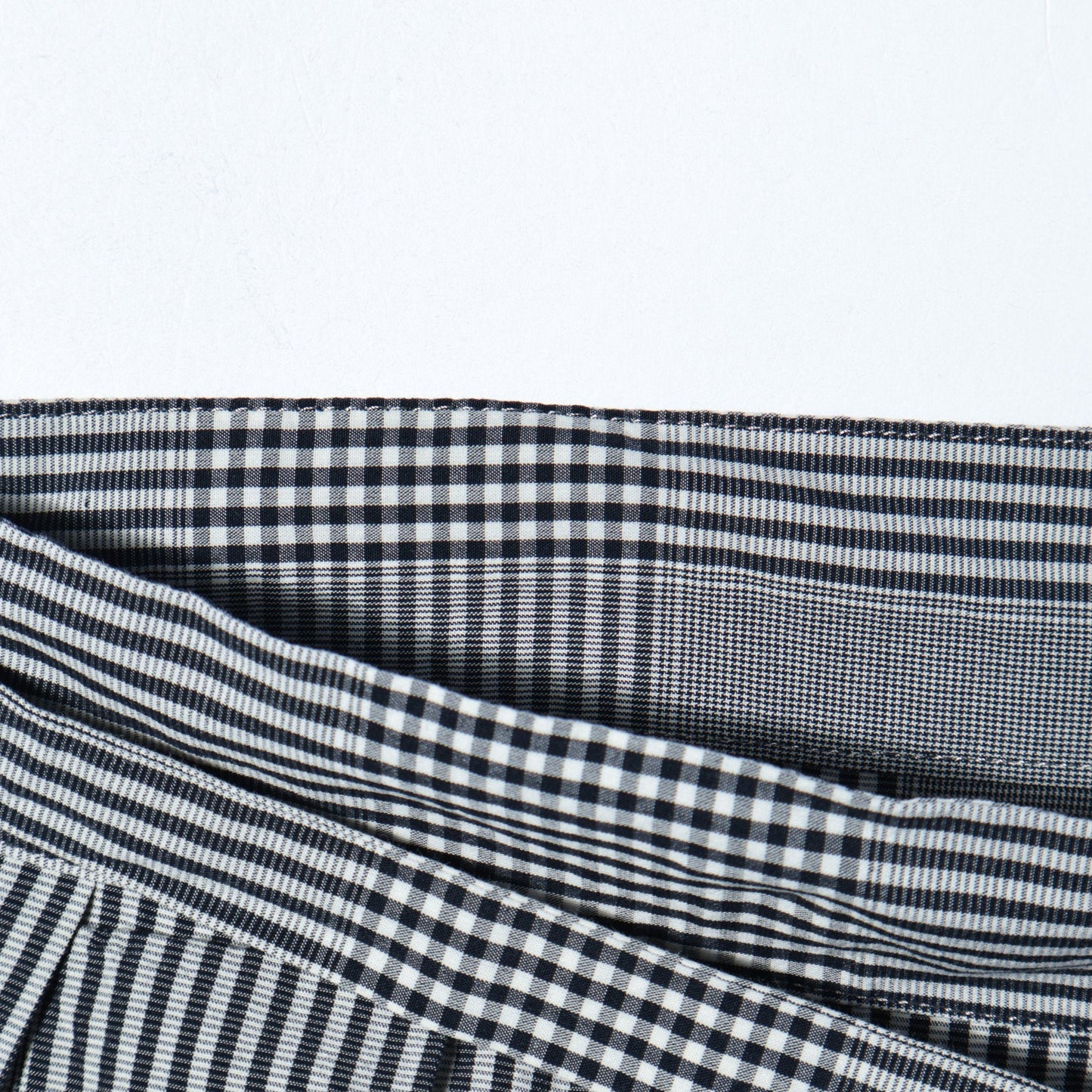 GINGHAM OVERCHECK COTTON SKIRT