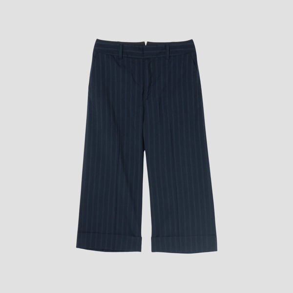 WIDE STRIPE WOOL TROUSERS