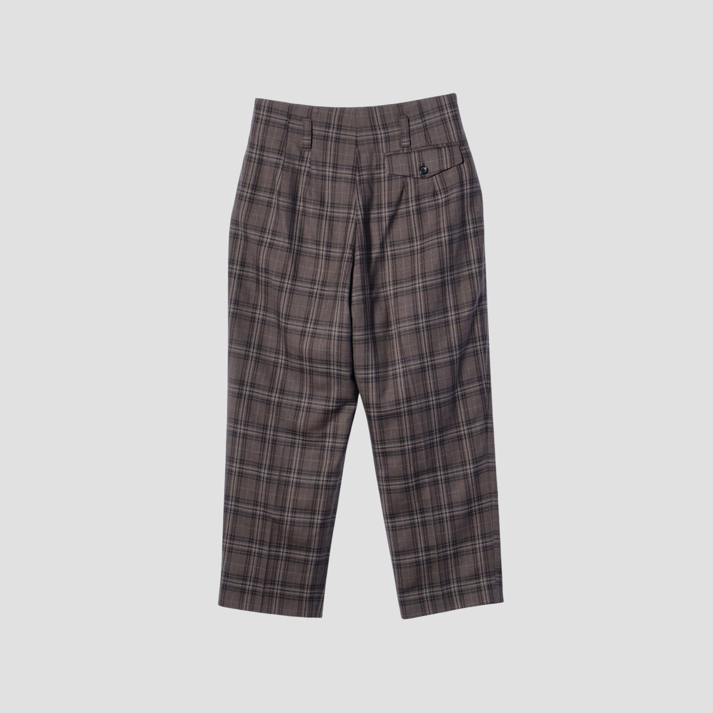 TONAL CHECK WOOL TROUSERS