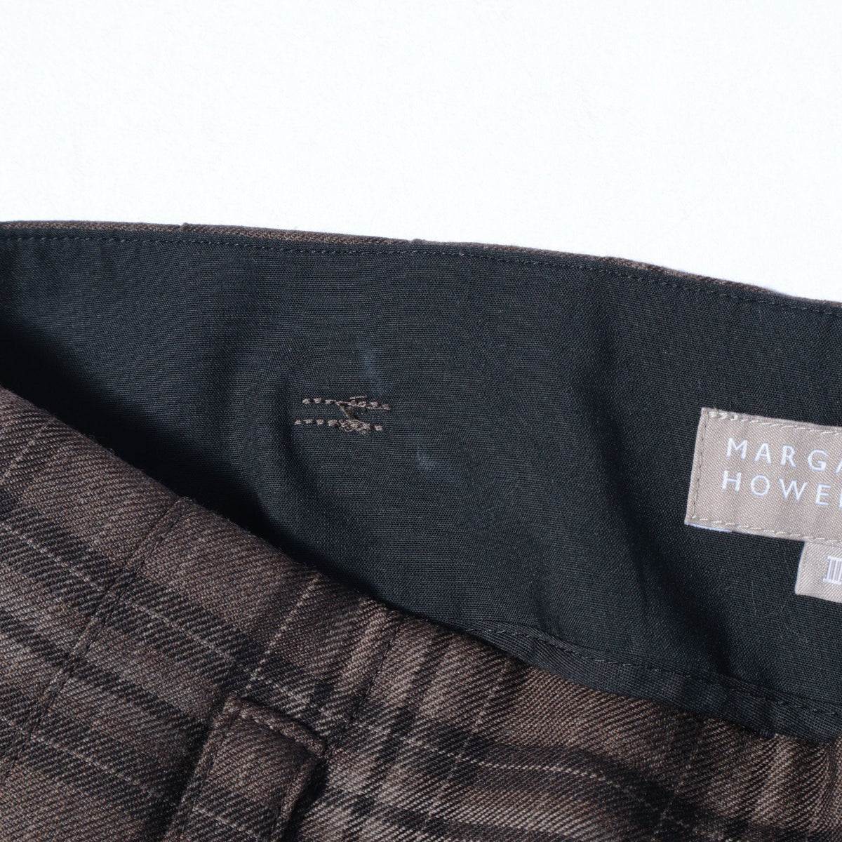 TONAL CHECK WOOL TROUSERS