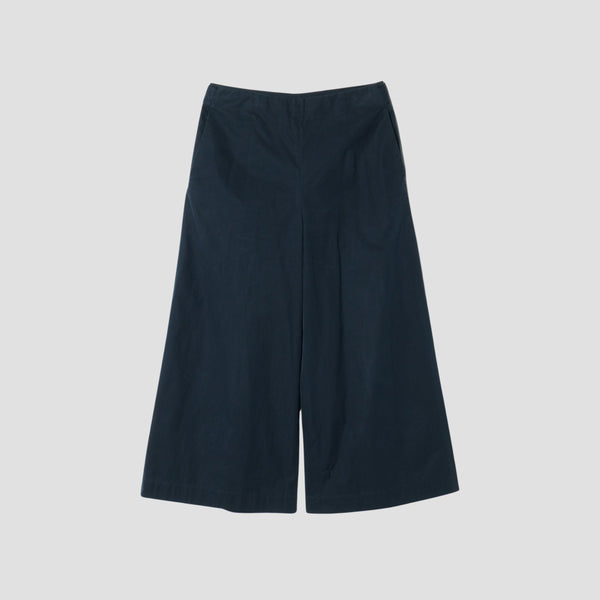 WASHED YARN DYE COTTON POPLIN TROUSERS
