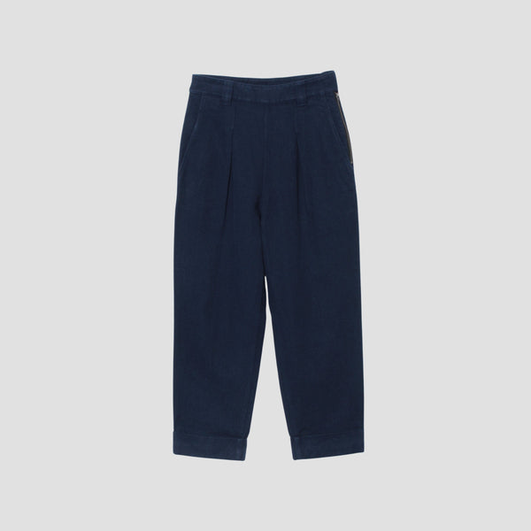 WORN LINEN COTTON DRILL TROUSERS