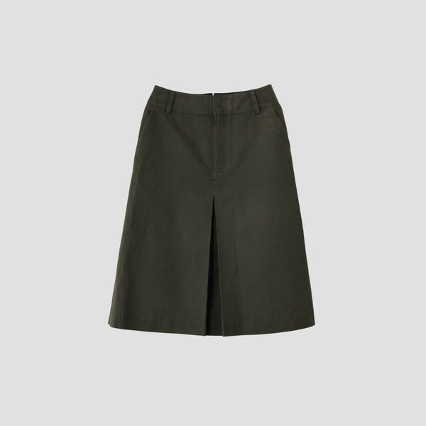 BRUSHED COTTON LINEN SKIRT