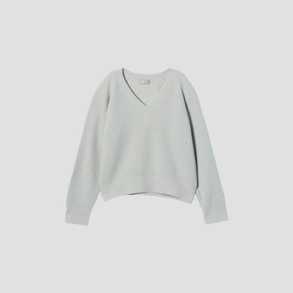 WOOL CASHMERE SILK V NECK JUMP KNIT