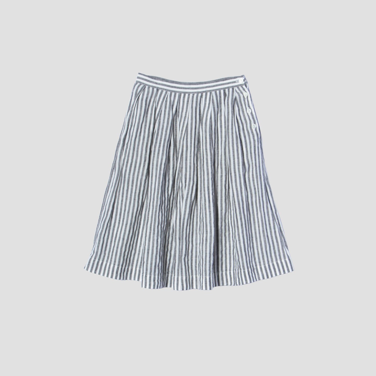 BLACK & WHITE SHIRTING LINEN SKIRT