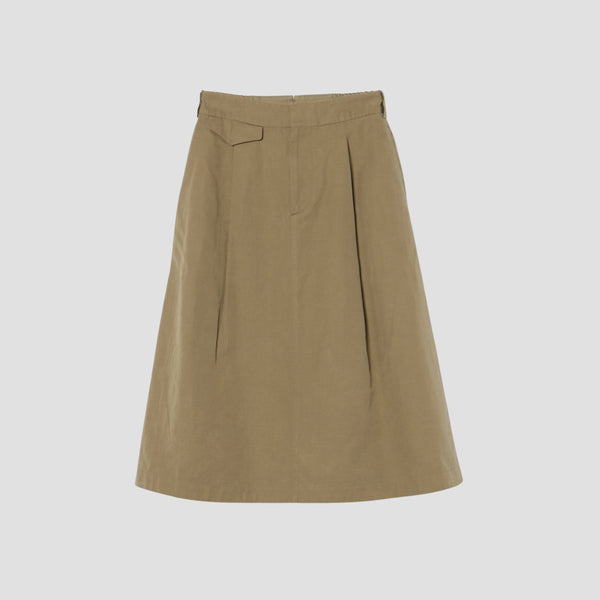 COTTON LINEN PLAIN WEAVE SKIRT