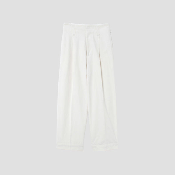 WASHED COTTON TWILL TROUSERS