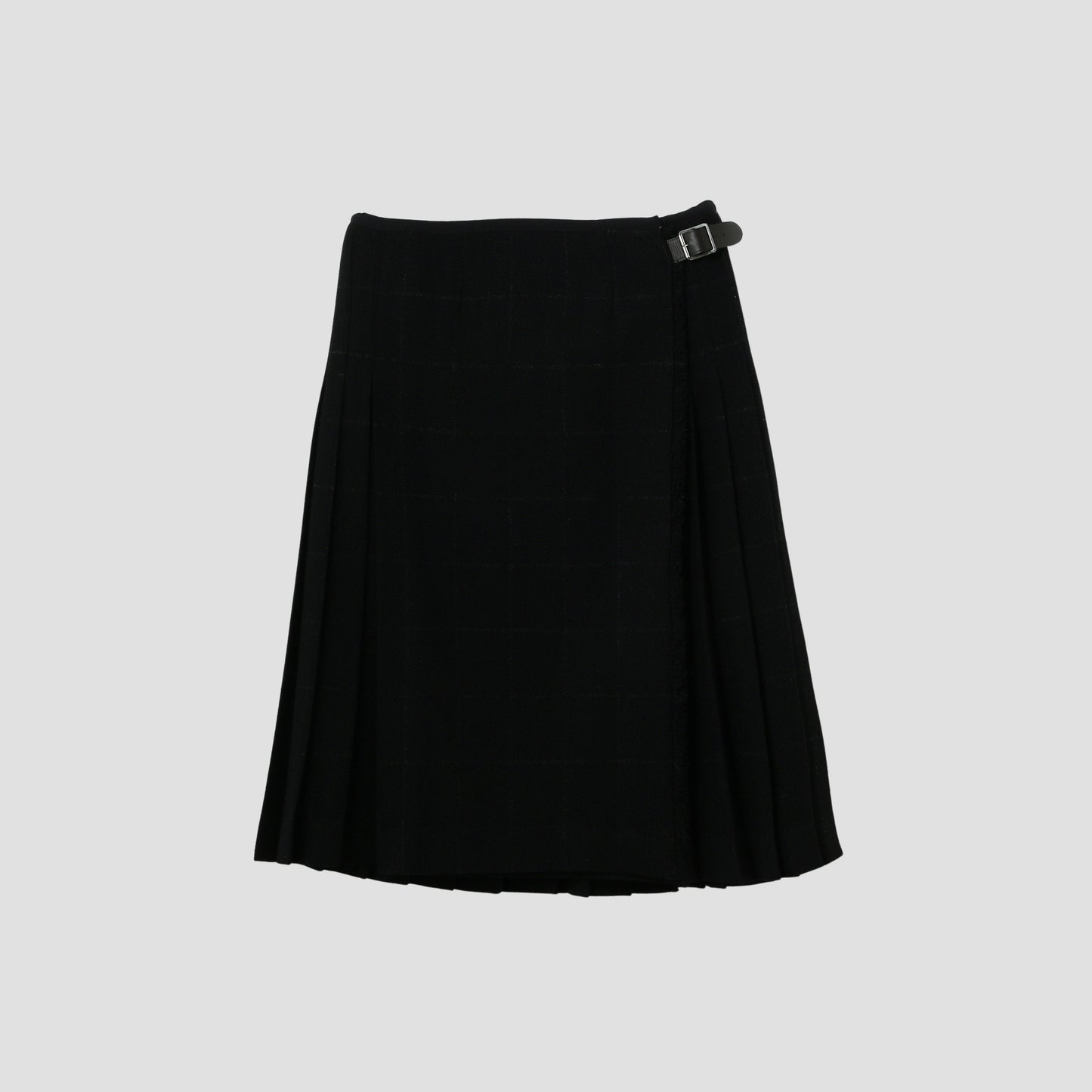 BLACK WINDOWPANE CHECK SKIRT