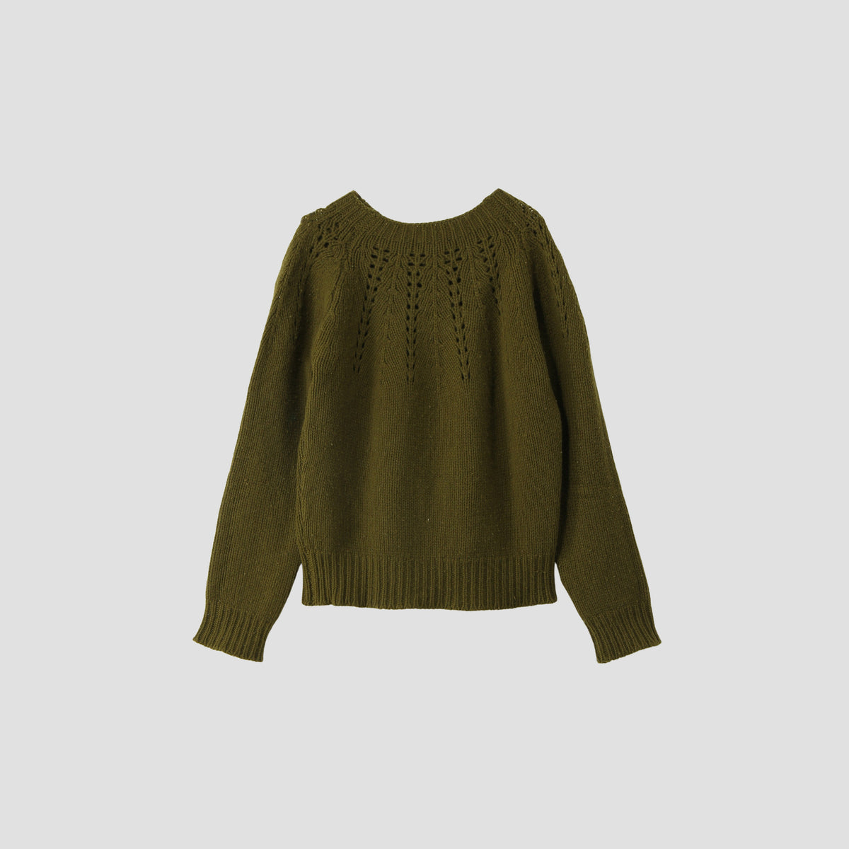 CHUNKY LACE CREW NECK KNIT
