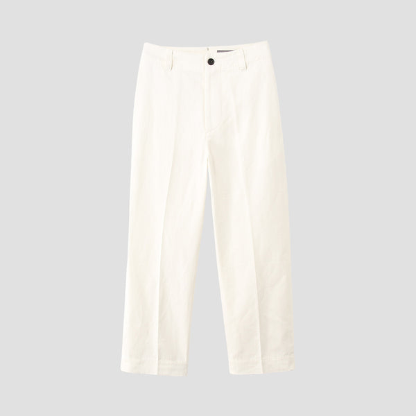 COTTON LINEN TWILL TROUSERS
