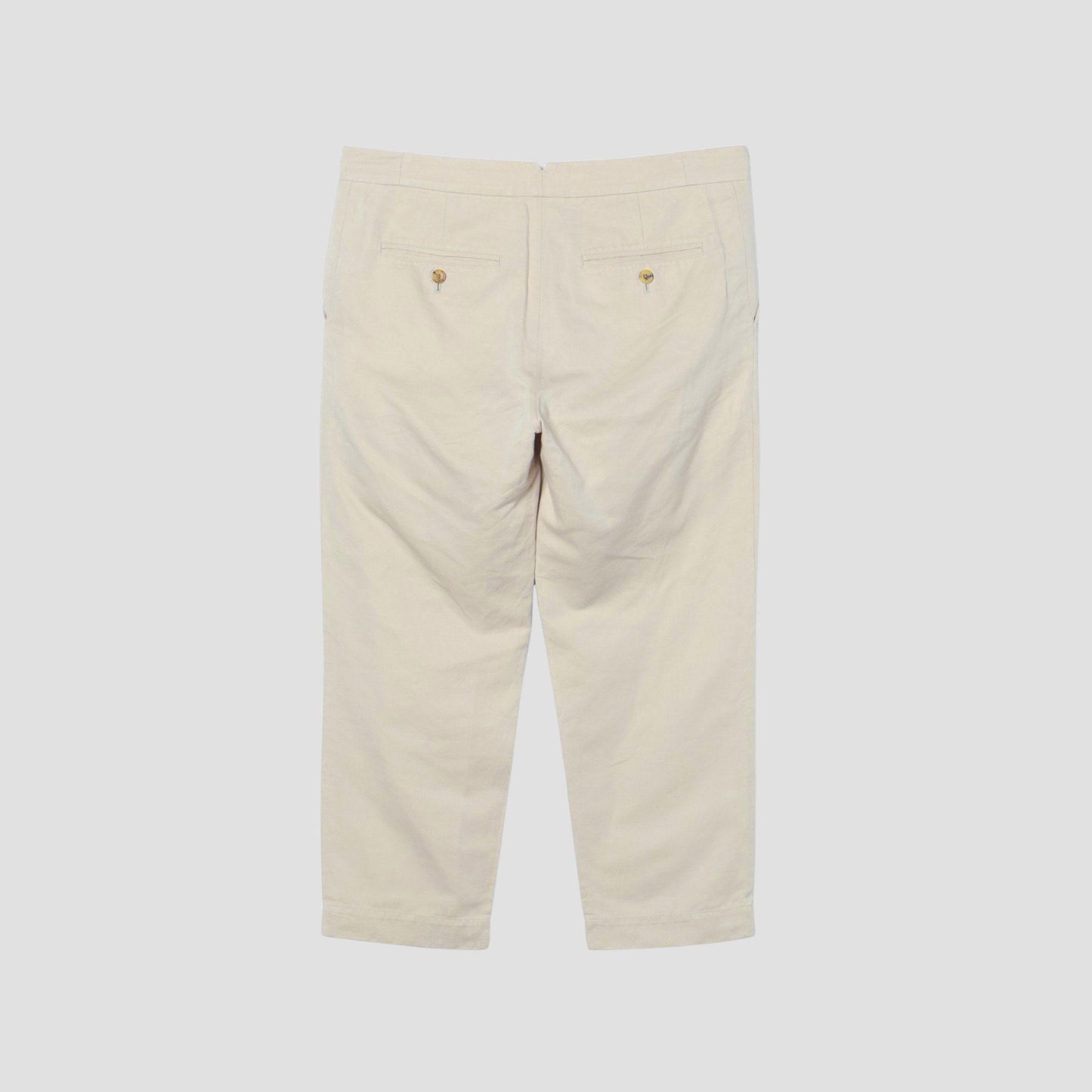 LINEN COTTON TWILL TROUSERS