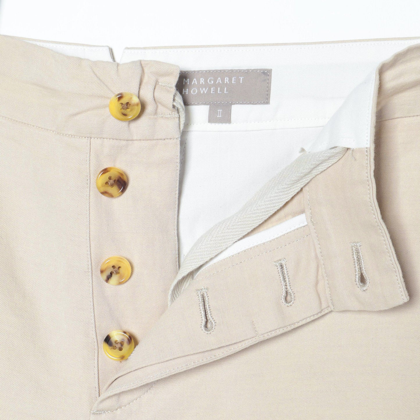 LINEN COTTON TWILL TROUSERS