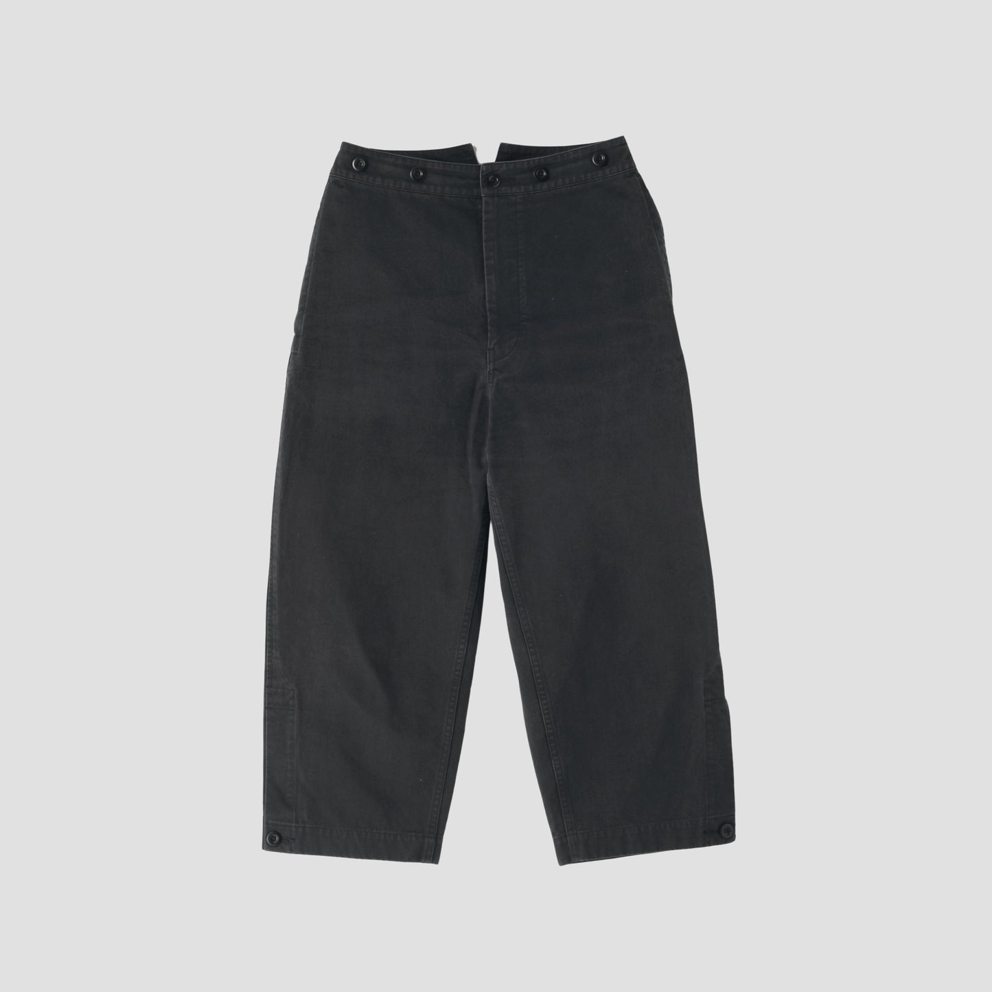 WASHED COMPACT COTTON TROUSERS