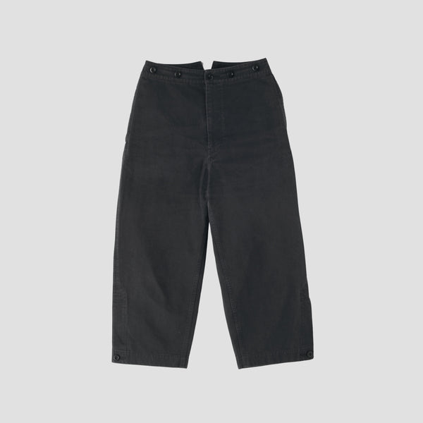 WASHED COMPACT COTTON TROUSERS