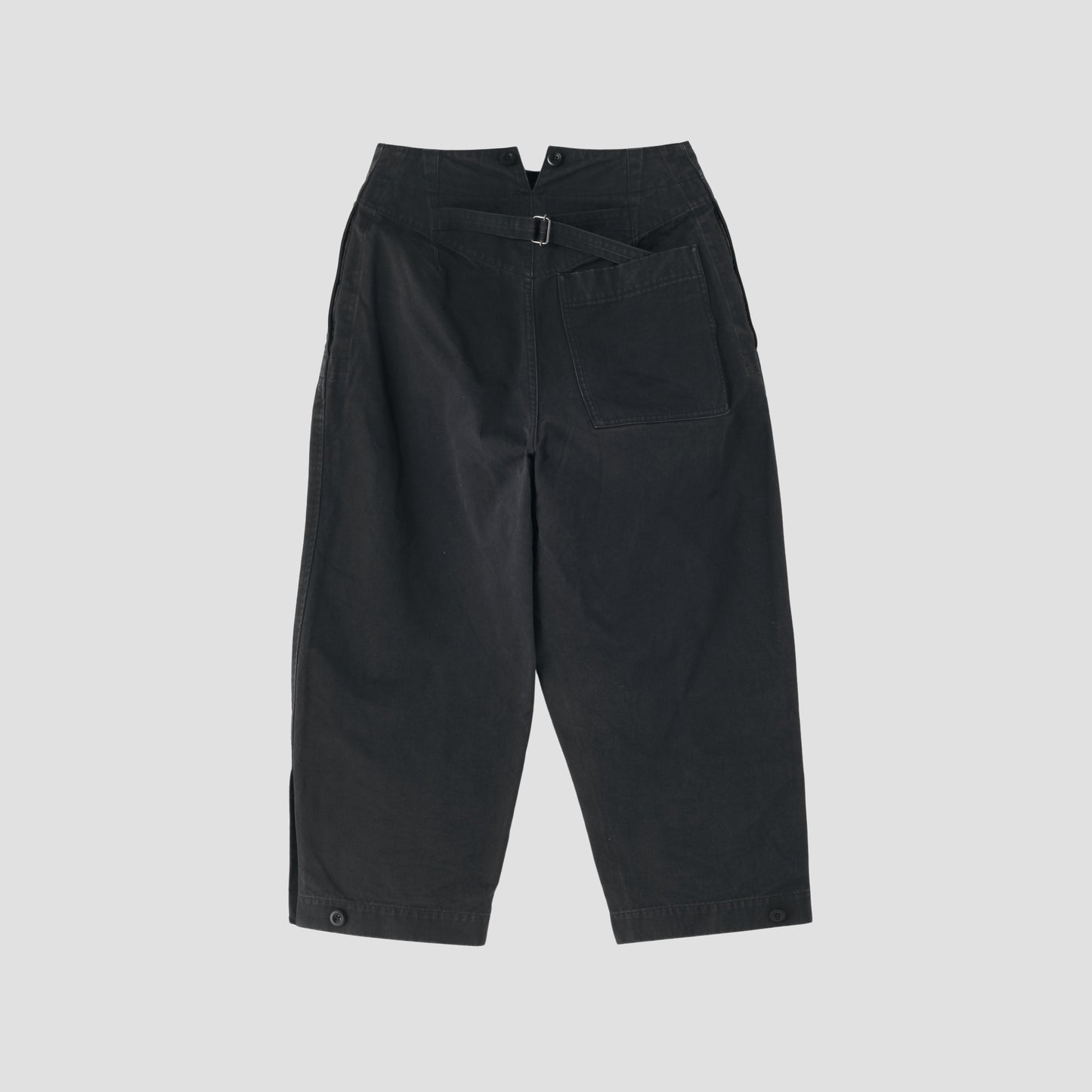 WASHED COMPACT COTTON TROUSERS