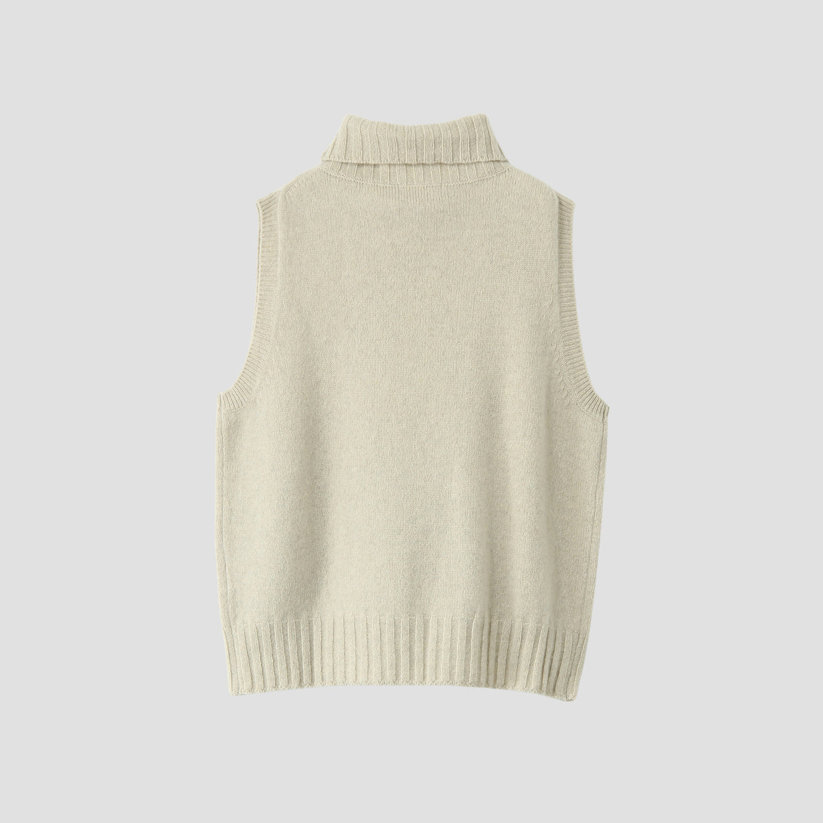 SLEEVELESS ROLL NECK KNIT