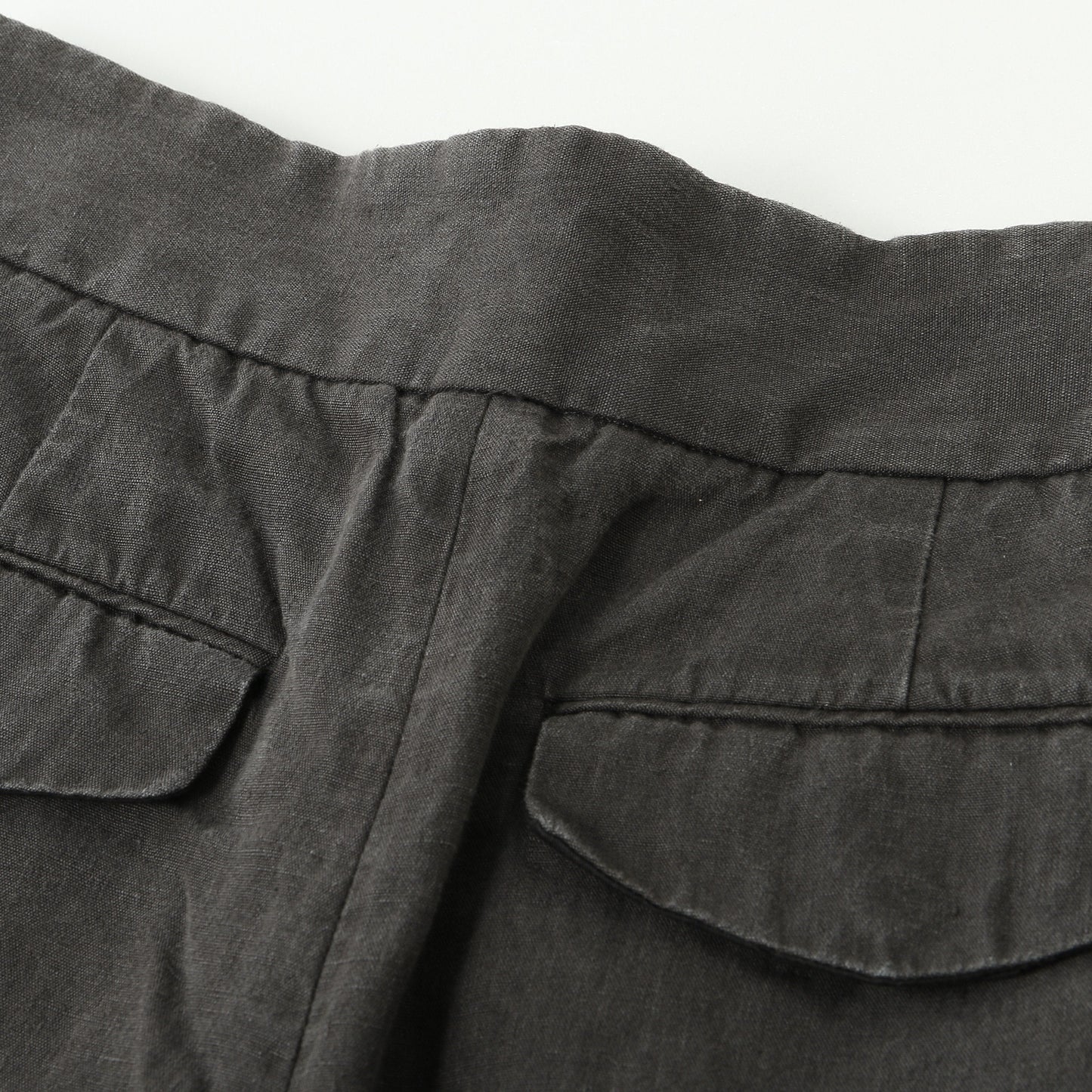 COATED LINEN PLAINWEAVE TROUSERS