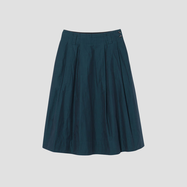 YARN DYED COTTON POPLIN SKIRT