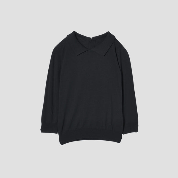 FINE MERINO POLO COLLAR JUMPER KNIT