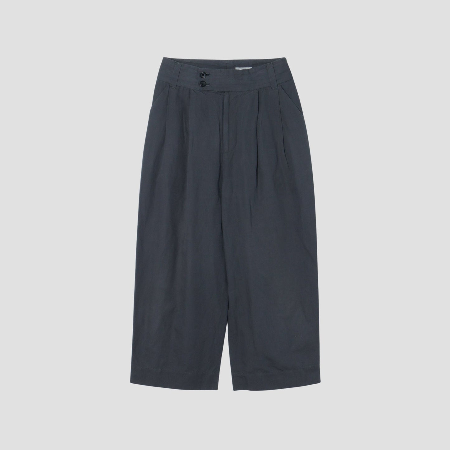 PLAIN WEAVE COTTON LINEN TROUSERS
