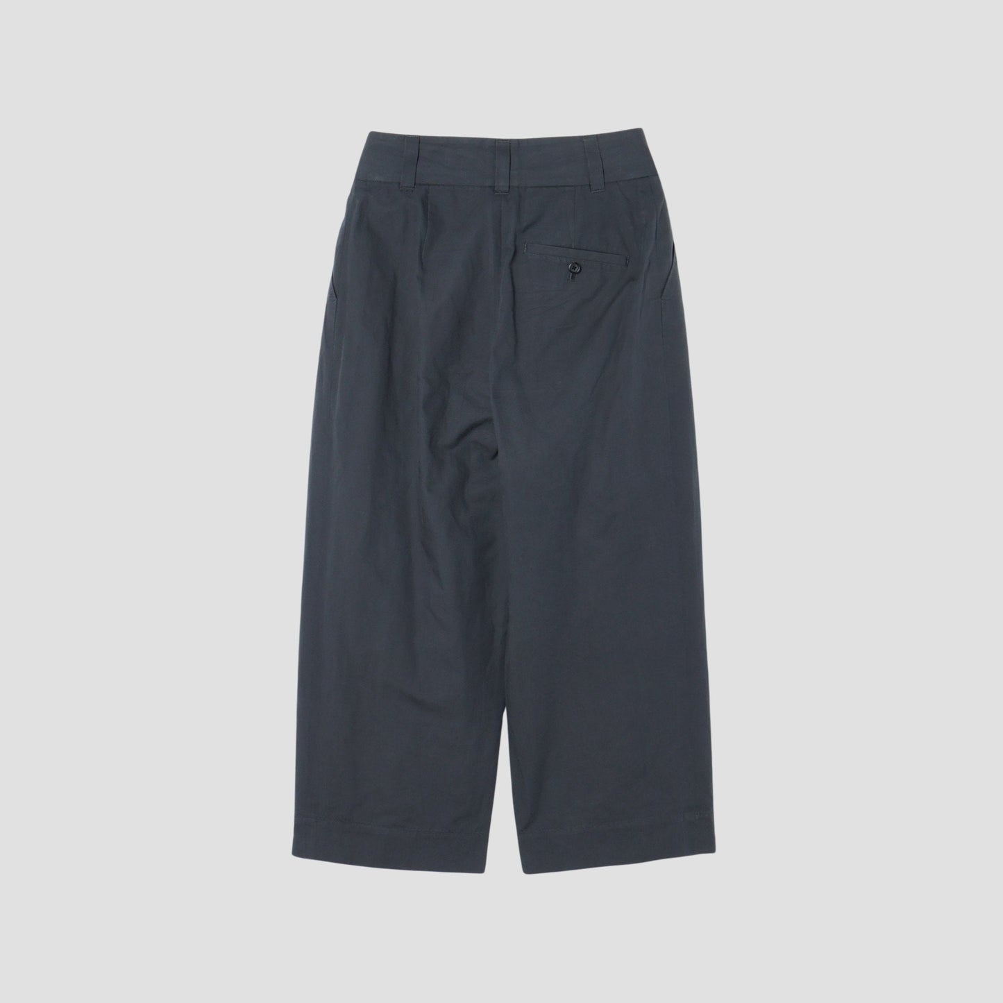 PLAIN WEAVE COTTON LINEN TROUSERS