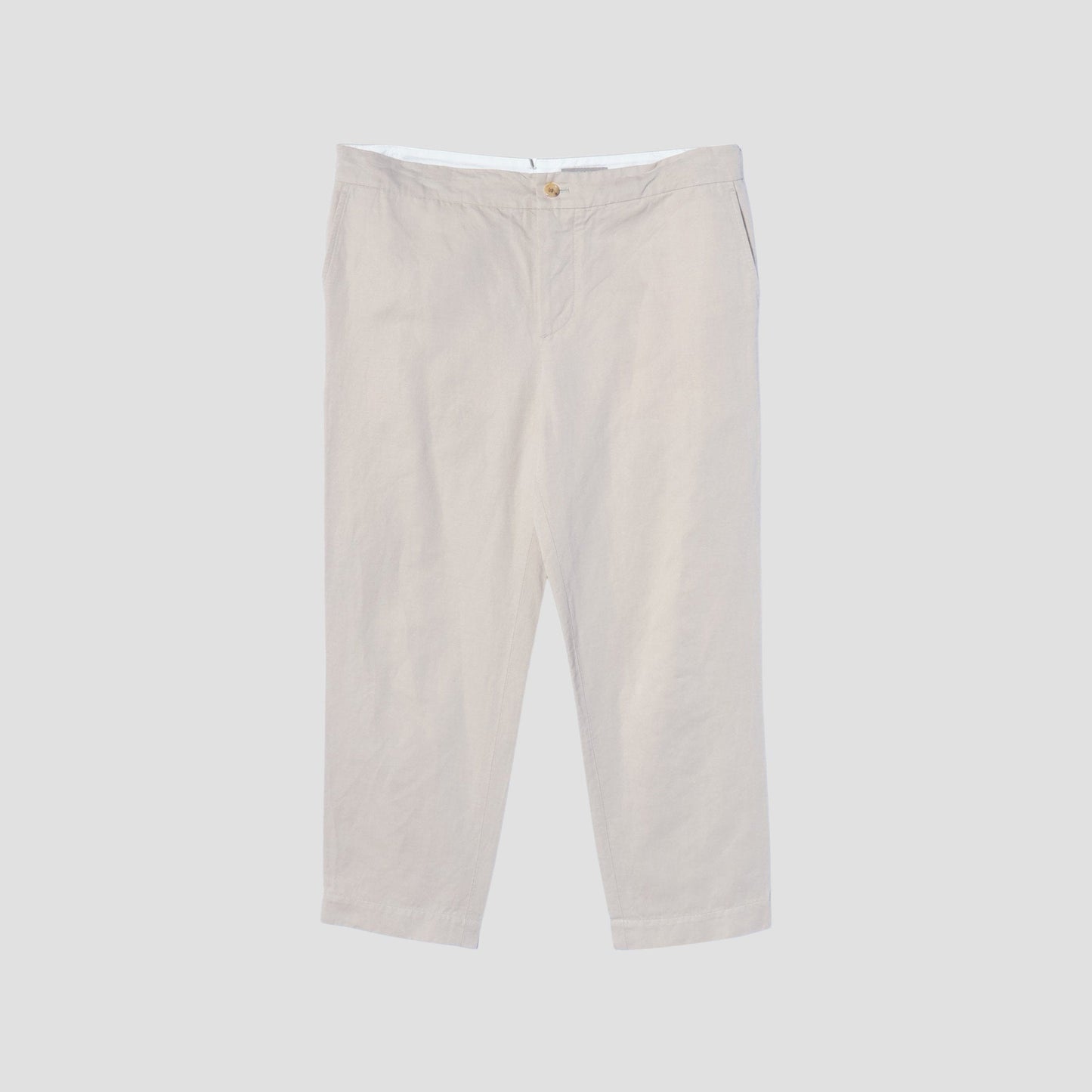 LINEN COTTON TWILL TROUSERS