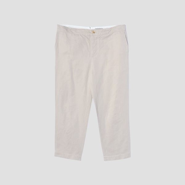 LINEN COTTON TWILL TROUSERS