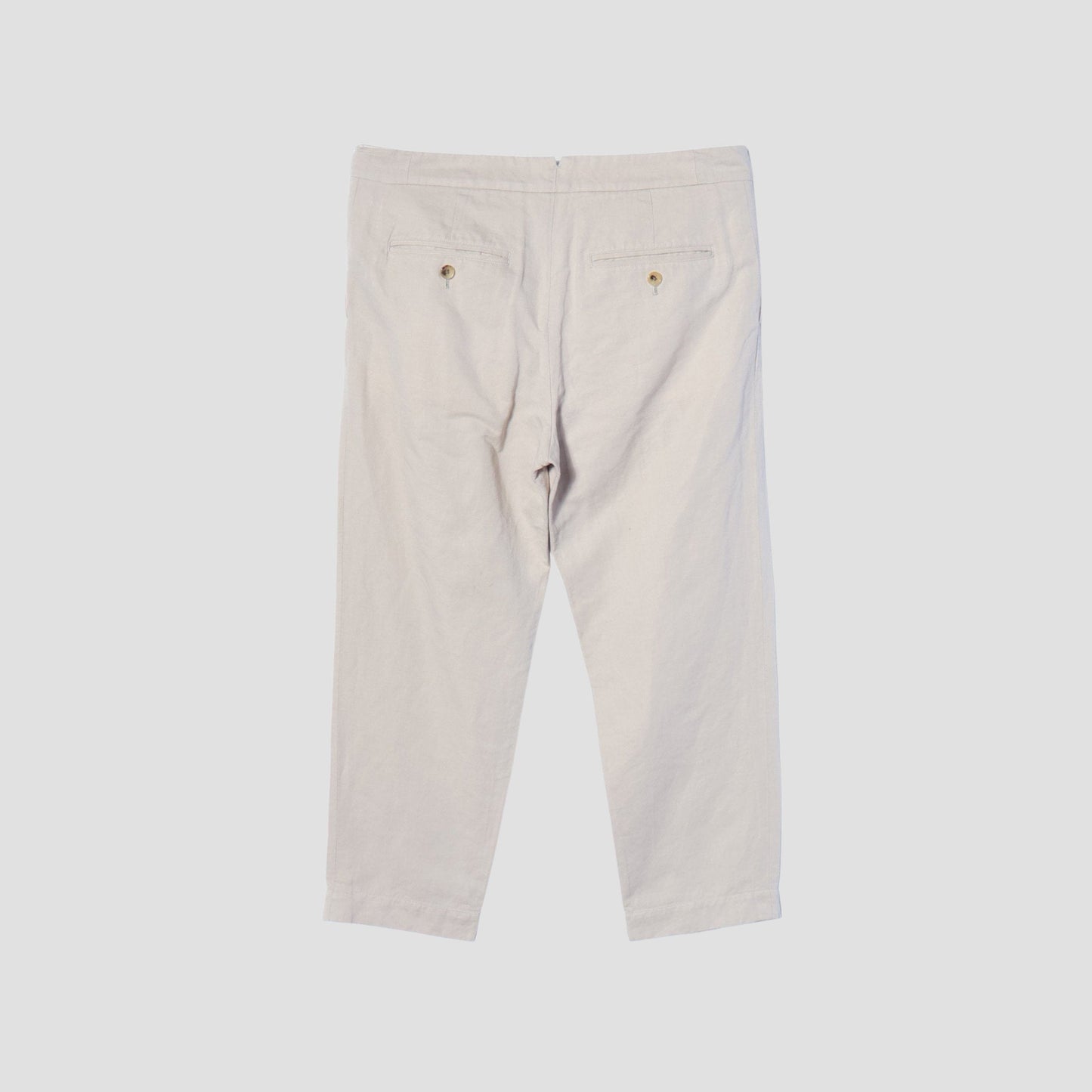 LINEN COTTON TWILL TROUSERS