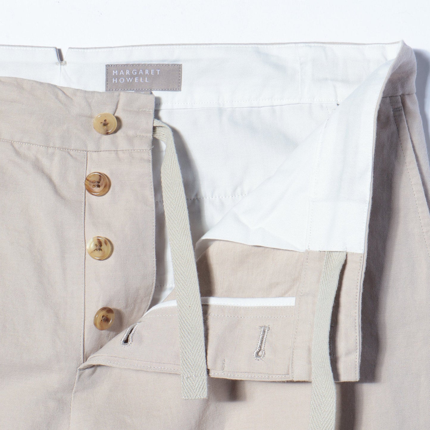 LINEN COTTON TWILL TROUSERS