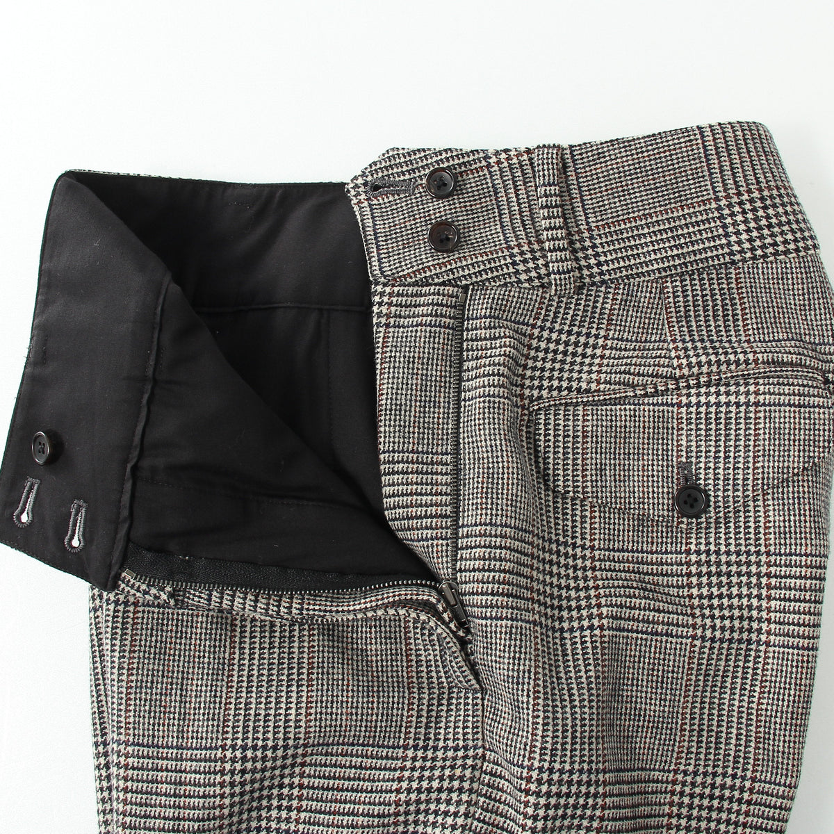 MULTI CHECK WOOL TROUSERS
