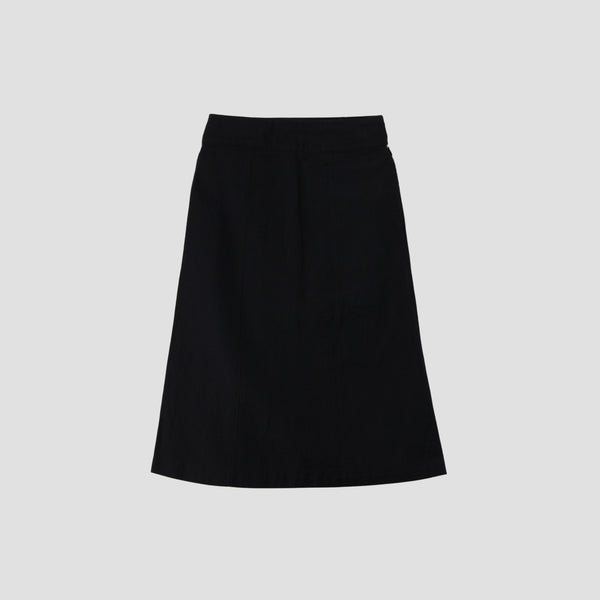 WOOL LINEN POPLIN SKIRT