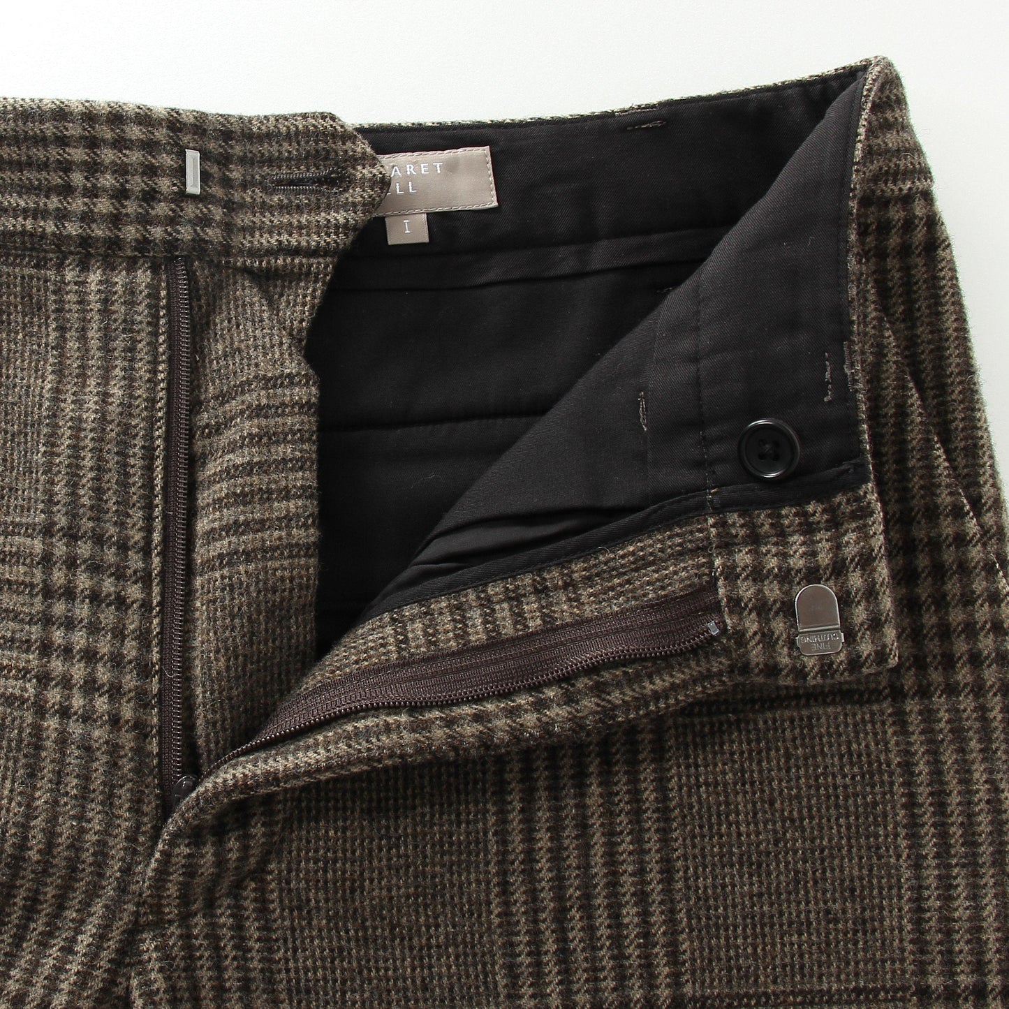 CHECK WOOL TROUSER TROUSERS