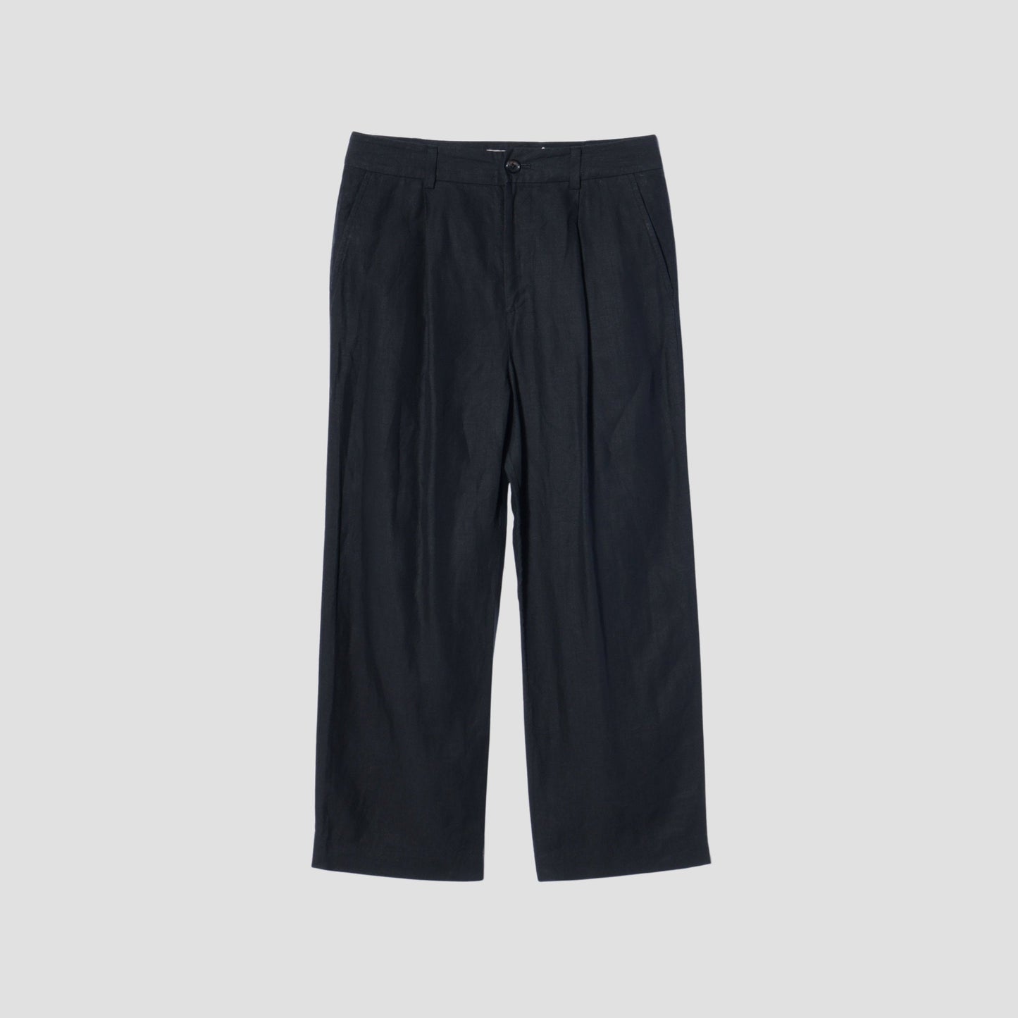 DENSE FINE LINEN POPLIN TROUSERS